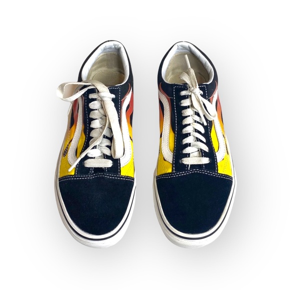 Vans™ ® ✌︎︎ Flame Old Skool Sneakers ✌︎︎ Black Skate Shoe Skateboard Sneaker ✌︎︎ - Picture 9 of 16